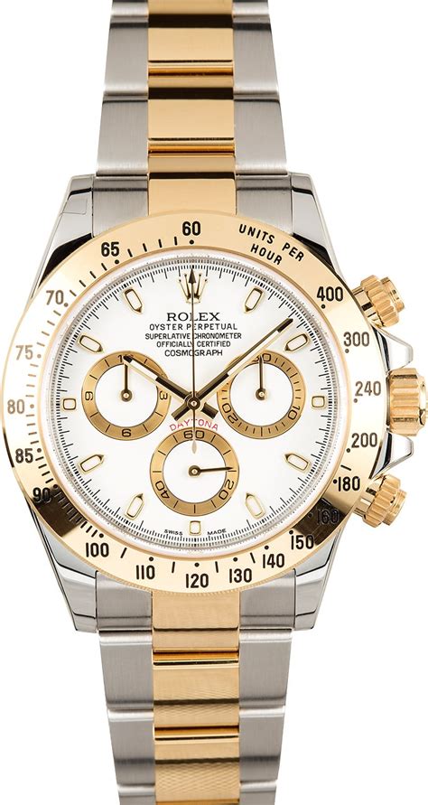 rolex daytona two tone white dial|rolex daytona 116523 price.